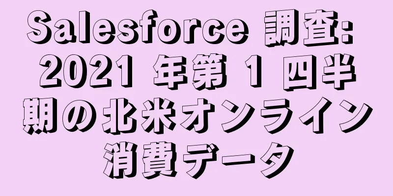 Salesforce 調査: 2021 年第 1 四半期の北米オンライン消費データ