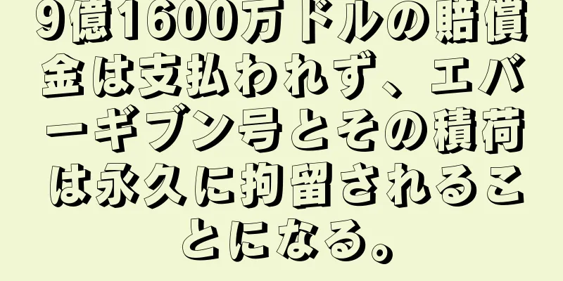 9億1600万ドルの賠償金は支払われず、エバーギブン号とその積荷は永久に拘留されることになる。