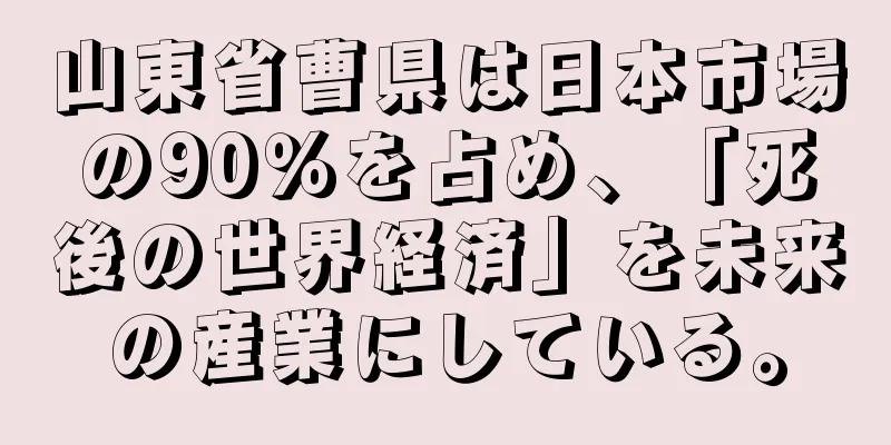 山東省曹県は日本市場の90％を占め、「死後の世界経済」を未来の産業にしている。