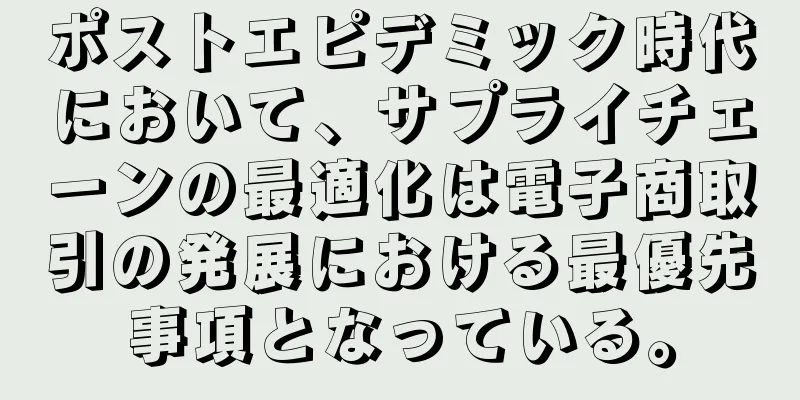 ポストエピデミック時代において、サプライチェーンの最適化は電子商取引の発展における最優先事項となっている。