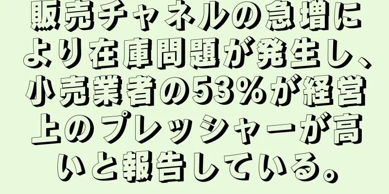 販売チャネルの急増により在庫問題が発生し、小売業者の53％が経営上のプレッシャーが高いと報告している。