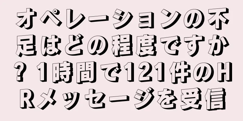 オペレーションの不足はどの程度ですか? 1時間で121件のHRメッセージを受信