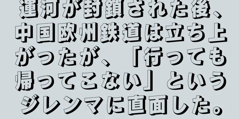 運河が封鎖された後、中国欧州鉄道は立ち上がったが、「行っても帰ってこない」というジレンマに直面した。