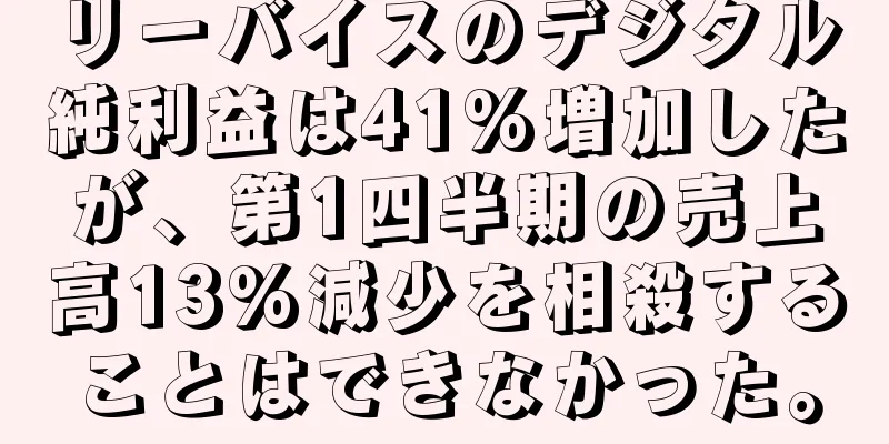 リーバイスのデジタル純利益は41%増加したが、第1四半期の売上高13%減少を相殺することはできなかった。