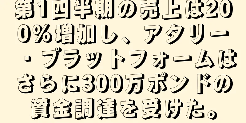 第1四半期の売上は200%増加し、アタリー・プラットフォームはさらに300万ポンドの資金調達を受けた。