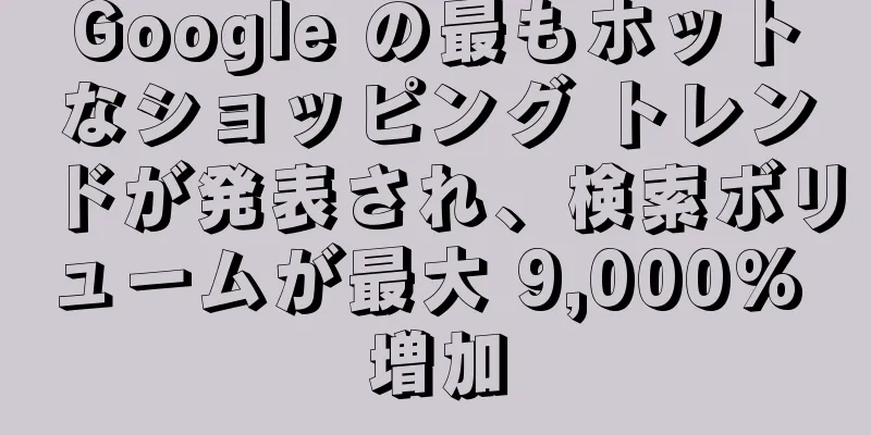 Google の最もホットなショッピング トレンドが発表され、検索ボリュームが最大 9,000% 増加