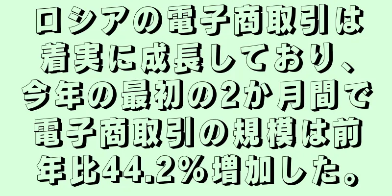 ロシアの電子商取引は着実に成長しており、今年の最初の2か月間で電子商取引の規模は前年比44.2％増加した。