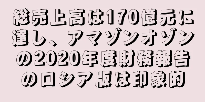 総売上高は170億元に達し、アマゾンオゾンの2020年度財務報告のロシア版は印象的