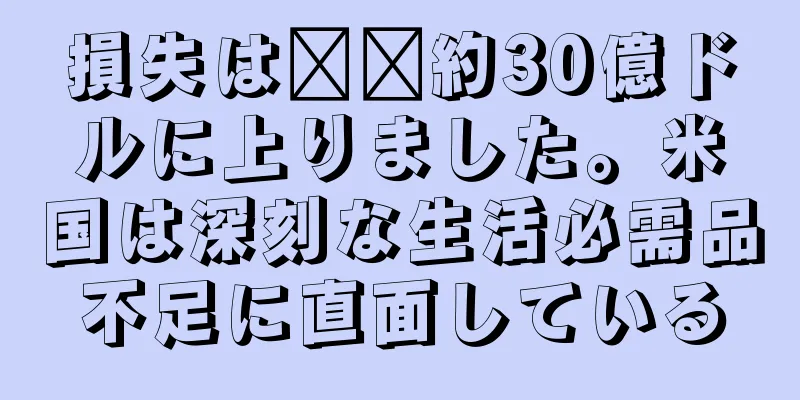 損失は​​約30億ドルに上りました。米国は深刻な生活必需品不足に直面している