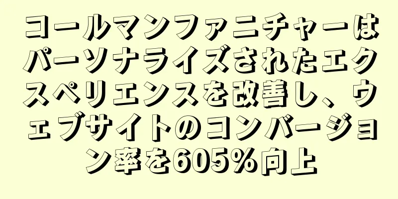 コールマンファニチャーはパーソナライズされたエクスペリエンスを改善し、ウェブサイトのコンバージョン率を605%向上