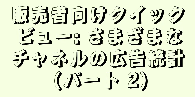 販売者向けクイックビュー: さまざまなチャネルの広告統計 (パート 2)