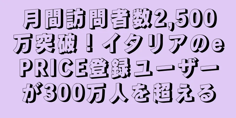 月間訪問者数2,500万突破！イタリアのePRICE登録ユーザーが300万人を超える