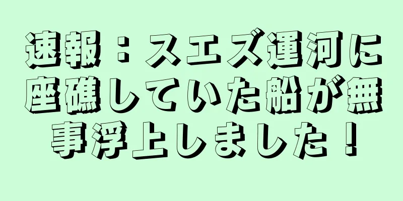 速報：スエズ運河に座礁していた船が無事浮上しました！
