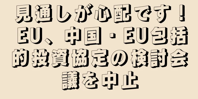 見通しが心配です！ EU、中国・EU包括的投資協定の検討会議を中止