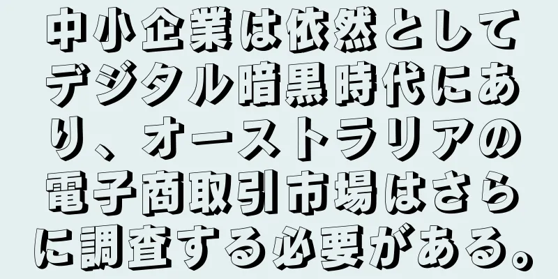 中小企業は依然としてデジタル暗黒時代にあり、オーストラリアの電子商取引市場はさらに調査する必要がある。
