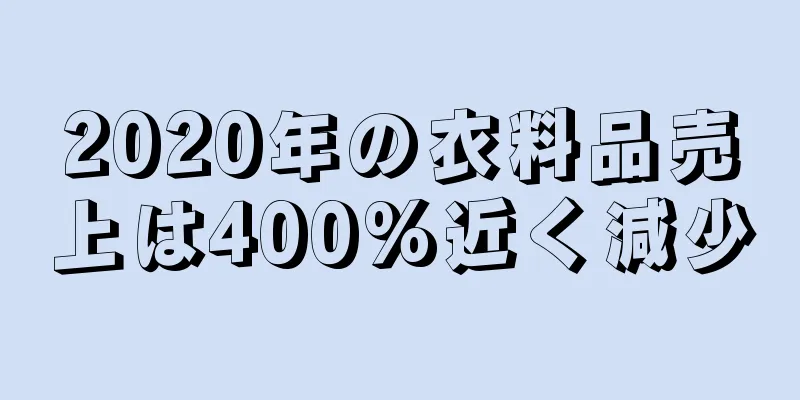 2020年の衣料品売上は400%近く減少