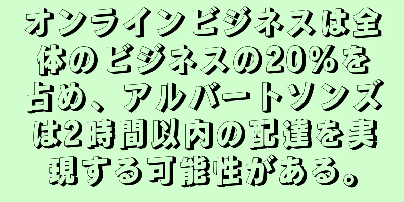 オンラインビジネスは全体のビジネスの20％を占め、アルバートソンズは2時間以内の配達を実現する可能性がある。