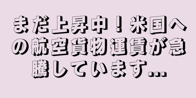 まだ上昇中！米国への航空貨物運賃が急騰しています...