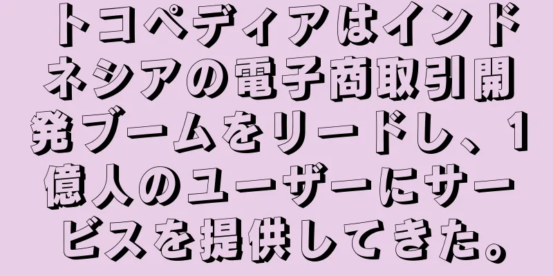 トコペディアはインドネシアの電子商取引開発ブームをリードし、1億人のユーザーにサービスを提供してきた。
