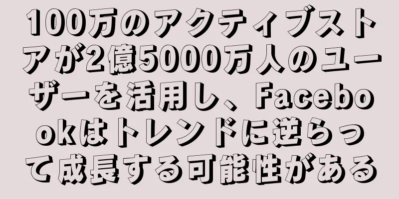 100万のアクティブストアが2億5000万人のユーザーを活用し、Facebookはトレンドに逆らって成長する可能性がある