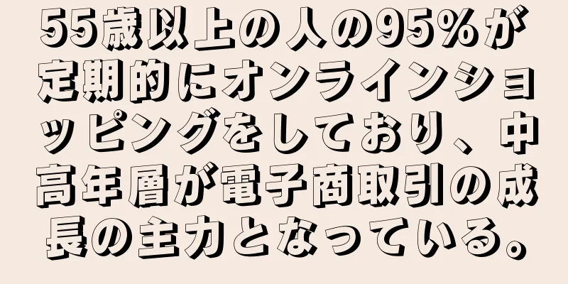 55歳以上の人の95%が定期的にオンラインショッピングをしており、中高年層が電子商取引の成長の主力となっている。