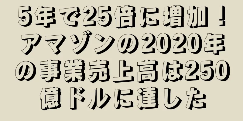 5年で25倍に増加！アマゾンの2020年の事業売上高は250億ドルに達した