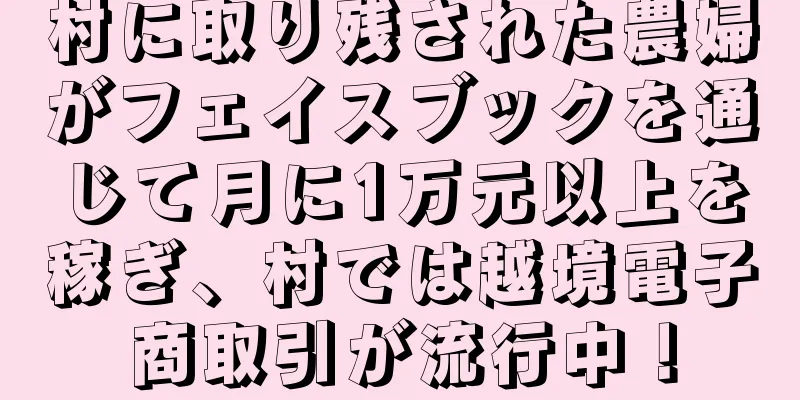 村に取り残された農婦がフェイスブックを通じて月に1万元以上を稼ぎ、村では越境電子商取引が流行中！
