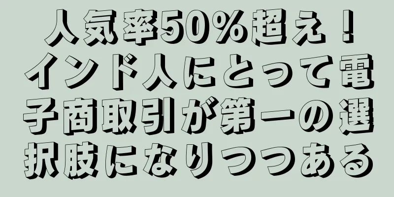 人気率50％超え！インド人にとって電子商取引が第一の選択肢になりつつある