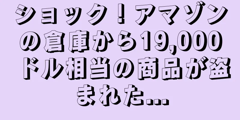 ショック！アマゾンの倉庫から19,000ドル相当の商品が盗まれた...