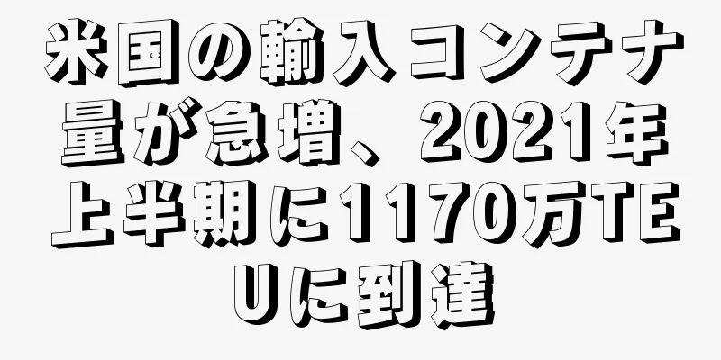 米国の輸入コンテナ量が急増、2021年上半期に1170万TEUに到達