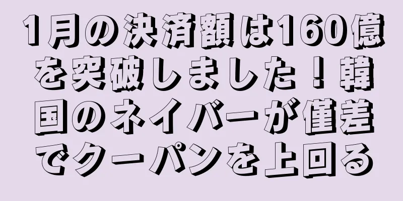 1月の決済額は160億を突破しました！韓国のネイバーが僅差でクーパンを上回る