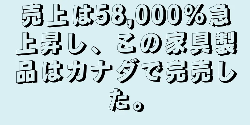 売上は58,000%急上昇し、この家具製品はカナダで完売した。