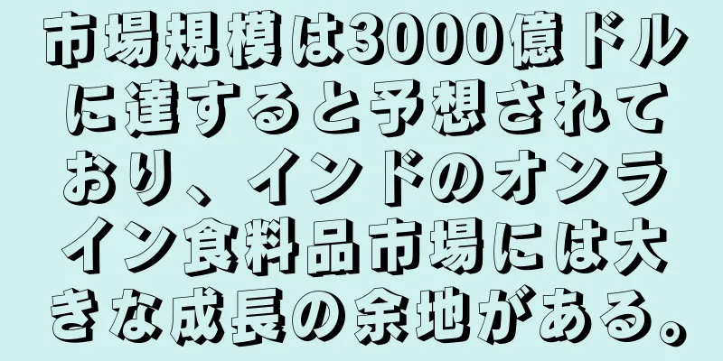 市場規模は3000億ドルに達すると予想されており、インドのオンライン食料品市場には大きな成長の余地がある。