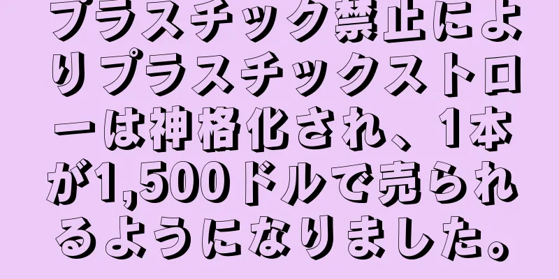 プラスチック禁止によりプラスチックストローは神格化され、1本が1,500ドルで売られるようになりました。