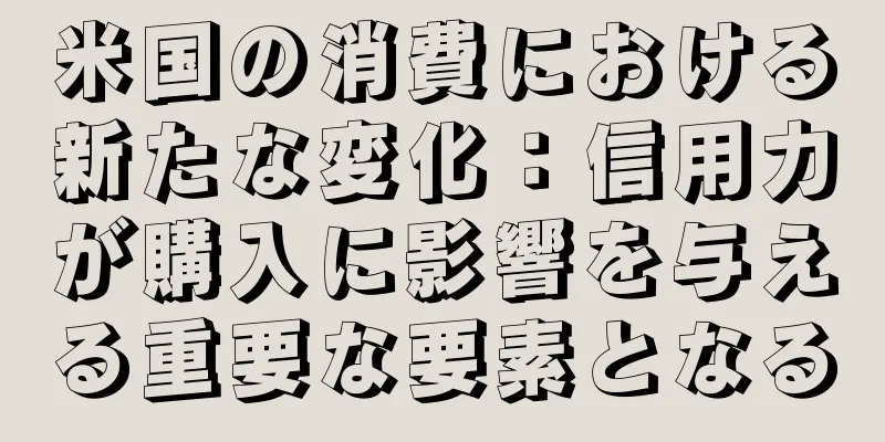 米国の消費における新たな変化：信用力が購入に影響を与える重要な要素となる