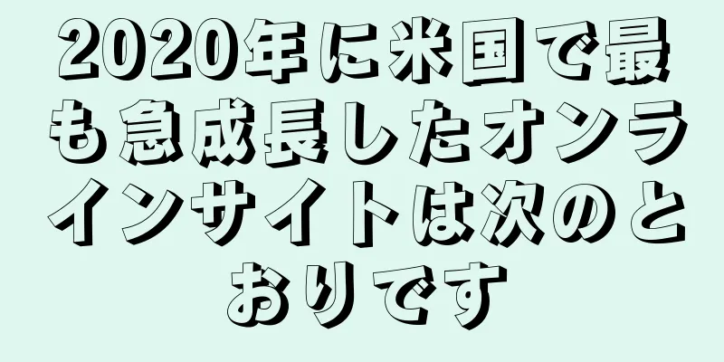 2020年に米国で最も急成長したオンラインサイトは次のとおりです