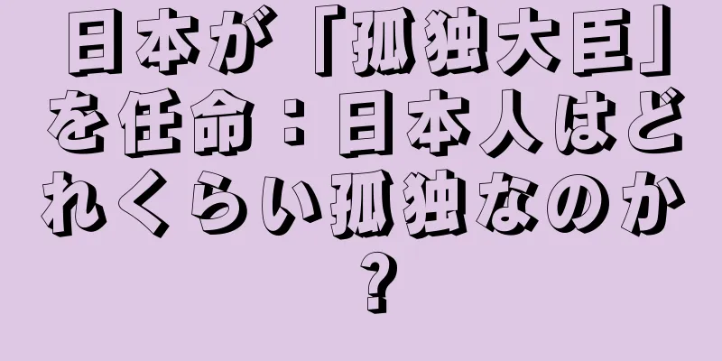 日本が「孤独大臣」を任命：日本人はどれくらい孤独なのか？