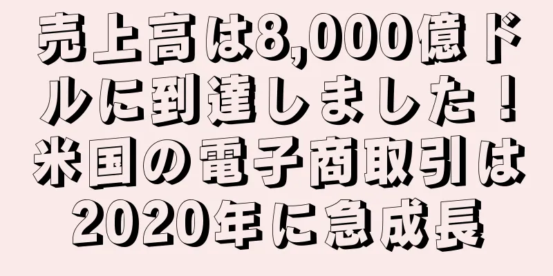 売上高は8,000億ドルに到達しました！米国の電子商取引は2020年に急成長