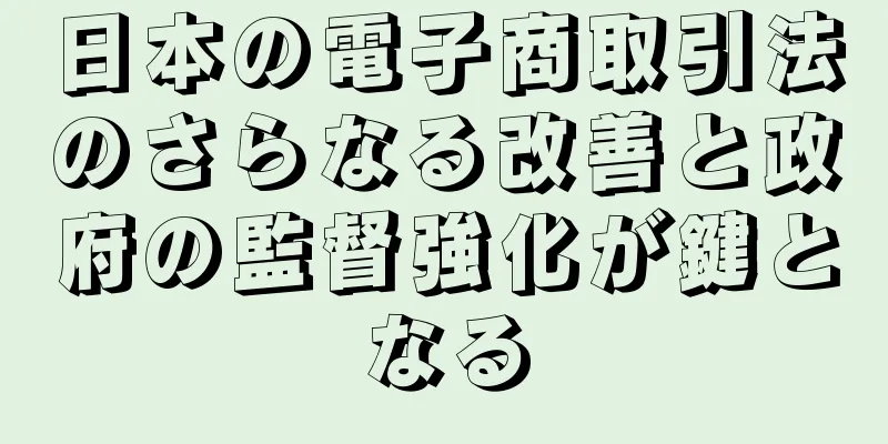 日本の電子商取引法のさらなる改善と政府の監督強化が鍵となる
