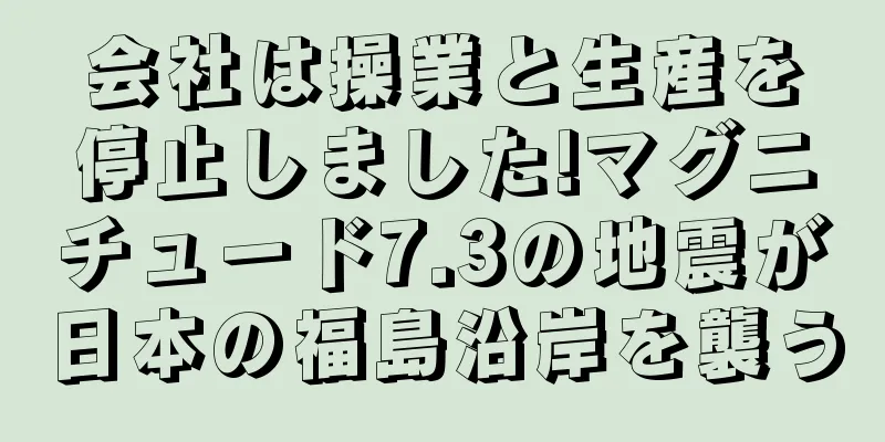 会社は操業と生産を停止しました!マグニチュード7.3の地震が日本の福島沿岸を襲う
