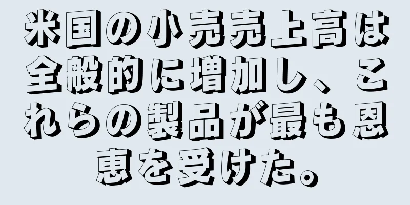 米国の小売売上高は全般的に増加し、これらの製品が最も恩恵を受けた。