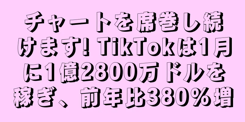 チャートを席巻し続けます! TikTokは1月に1億2800万ドルを稼ぎ、前年比380%増