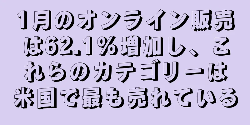 1月のオンライン販売は62.1%増加し、これらのカテゴリーは米国で最も売れている