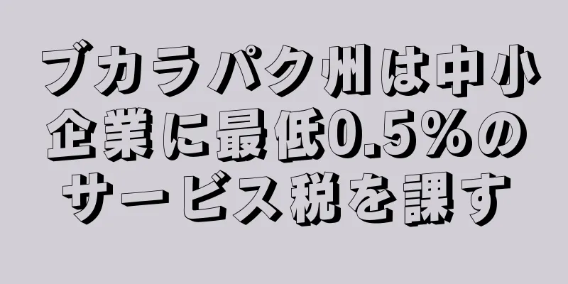 ブカラパク州は中小企業に最低0.5%のサービス税を課す