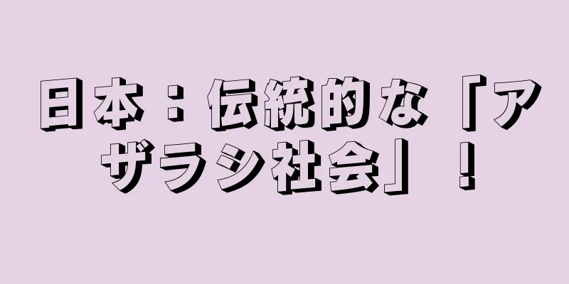 日本：伝統的な「アザラシ社会」！