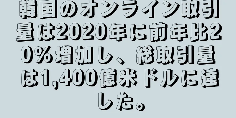 韓国のオンライン取引量は2020年に前年比20％増加し、総取引量は1,400億米ドルに達した。