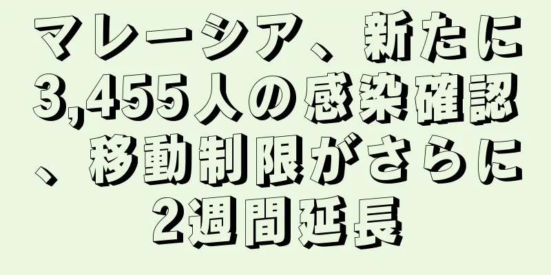 マレーシア、新たに3,455人の感染確認、移動制限がさらに2週間延長