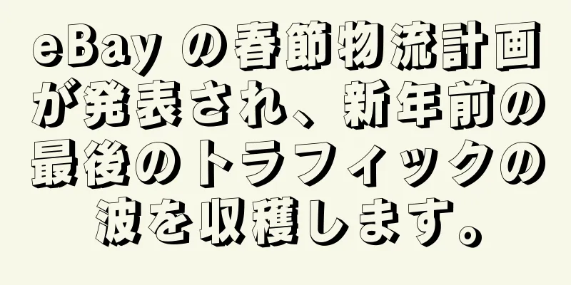 eBay の春節物流計画が発表され、新年前の最後のトラフィックの波を収穫します。