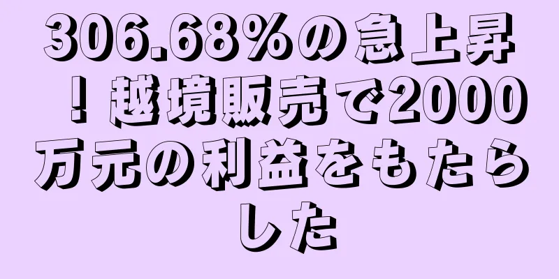 306.68%の急上昇！越境販売で2000万元の利益をもたらした