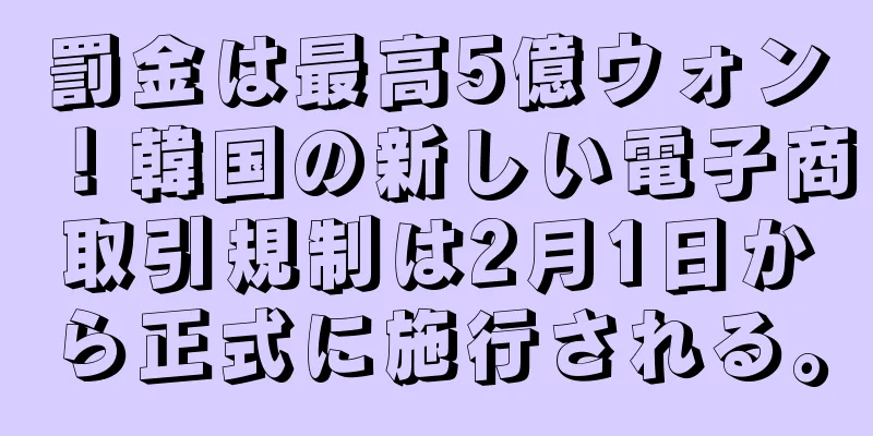 罰金は最高5億ウォン！韓国の新しい電子商取引規制は2月1日から正式に施行される。